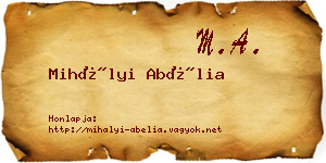 Mihályi Abélia névjegykártya